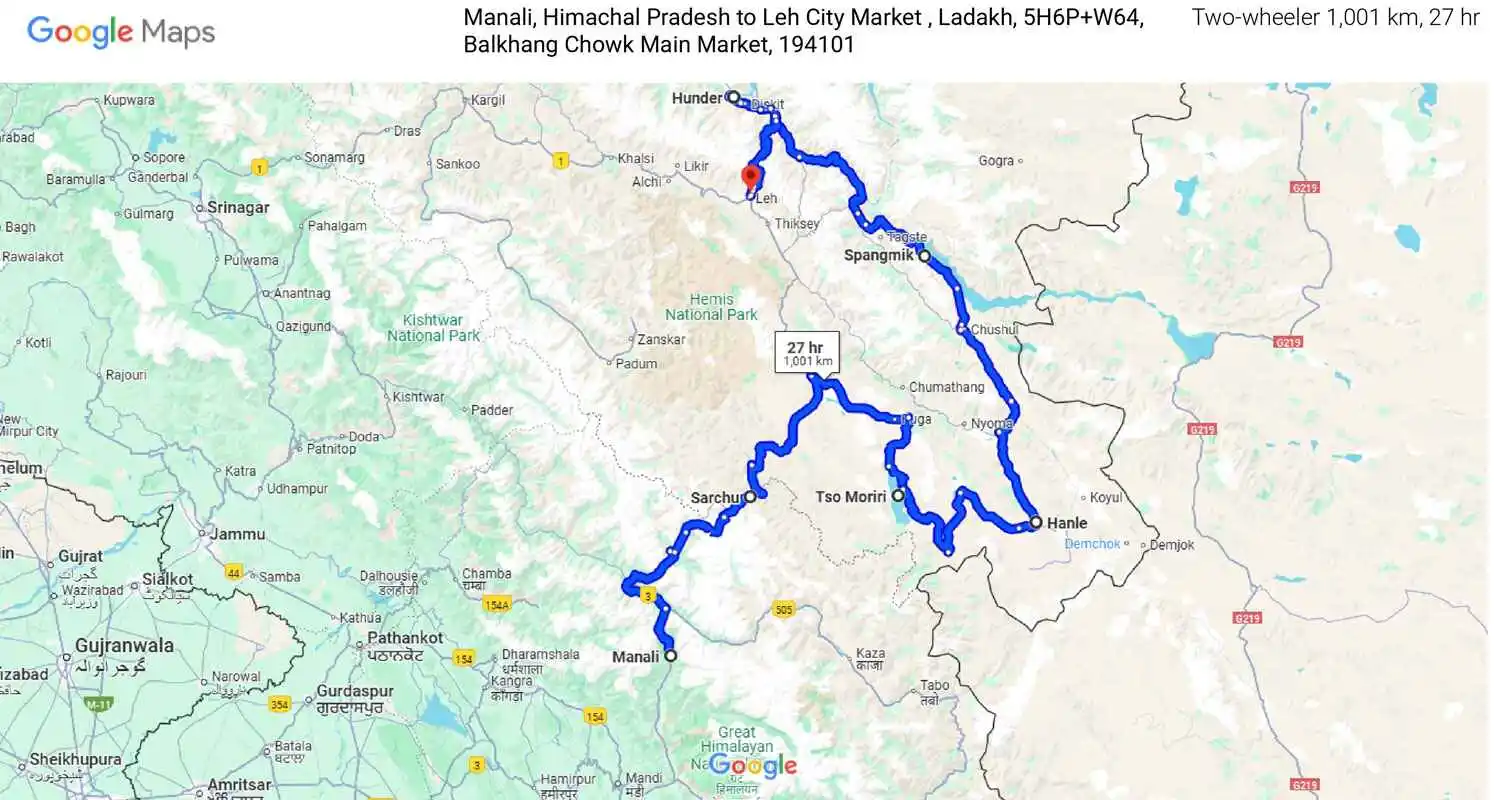 Day One Itinerary Image Of The Manali To Leh Vai Umling La Bike Tour