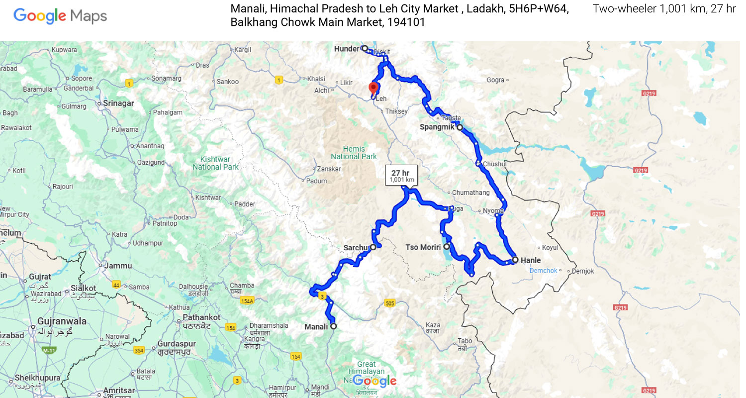 Day One Itinerary Image Of The Manali  To Leh Vai Umling La Bike Tour